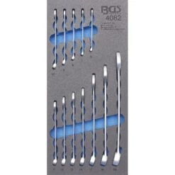 BGS Werkstattwageneinlage 1/3 Mit Maul-Ringschlüssel 12-teilig